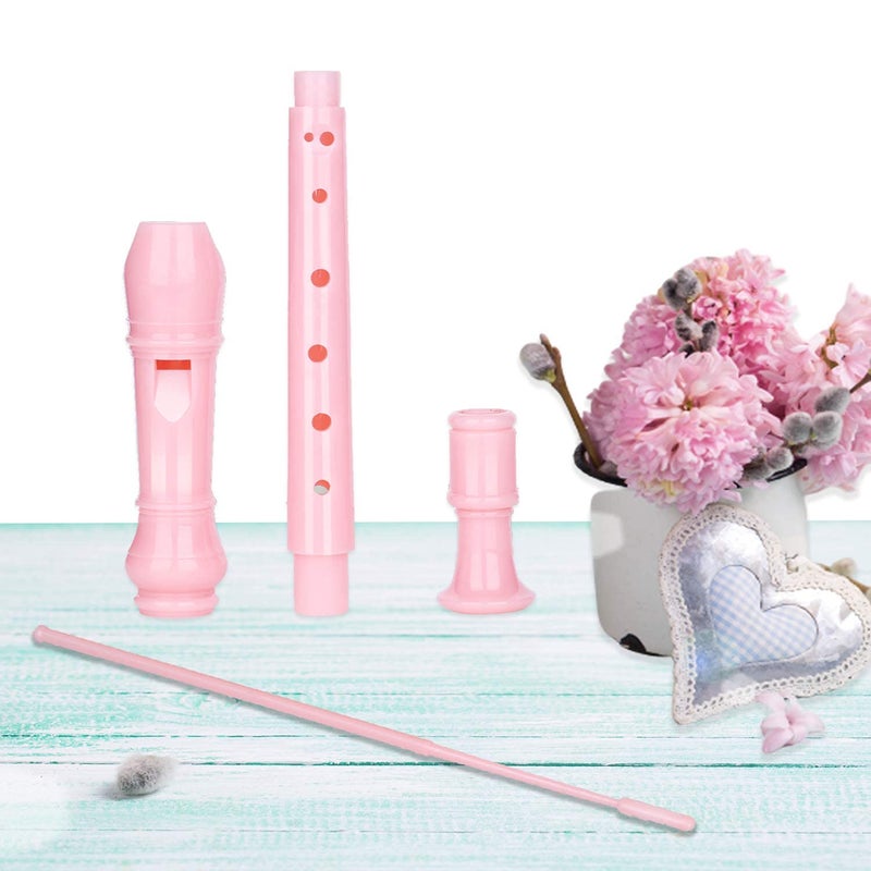 Yop-yes Soprano Recorder Instrument for Kids Beginners Student German Fingering C Key Recorder Instrument 3 Piece with Cleaning Rod and Bag Fingering Chartï¼ˆPinkï¼‰ - Image 5